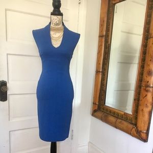 True Blue V-neck Dress-Reiss Liza World Wear